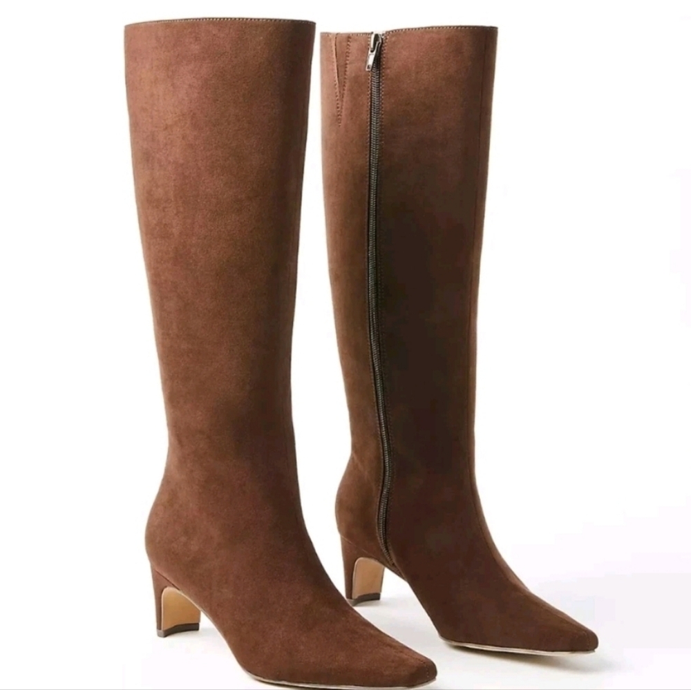 NEW! ANN TAYLOR LOFT Chocolate Brown Squared Pointy Toe Boots.